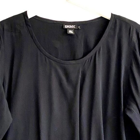 DKNY black silk tunic blouse, size 8 - Picture 3 of 11
